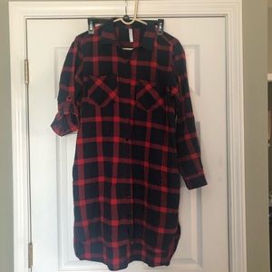 Navy/Red Plaid Tunic